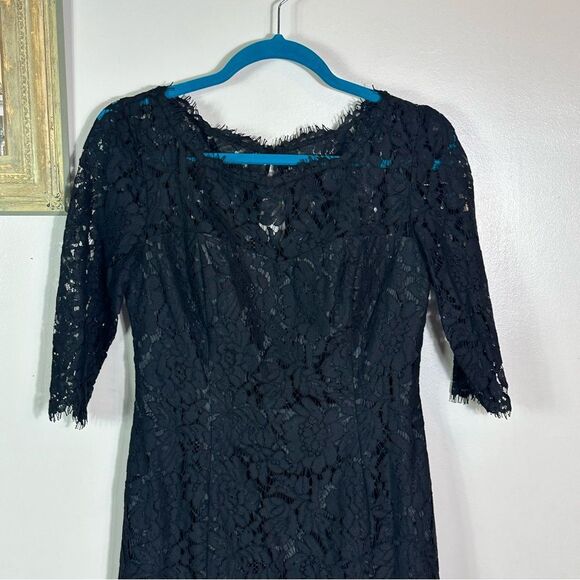 Eliza J Black Sheath Dress with 3/4 Sleeves and Scoop Neck - Picture 1 of 10